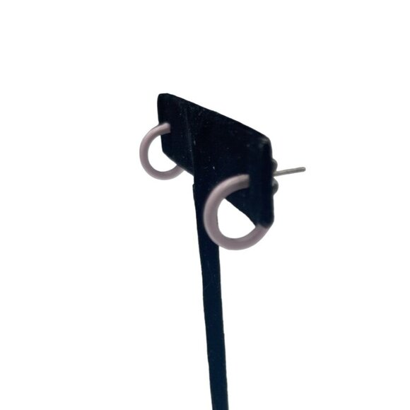 Dainty Light Pink Mini Hoop Earrings Child 1/2 inch - Picture 2 of 7